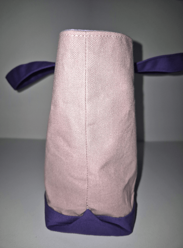 Sac en coton rose et violet personnalisé Modèle Agnès