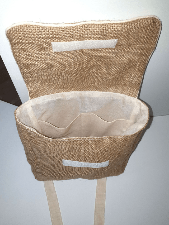Sac à dos en toile de jute et étamine de coton