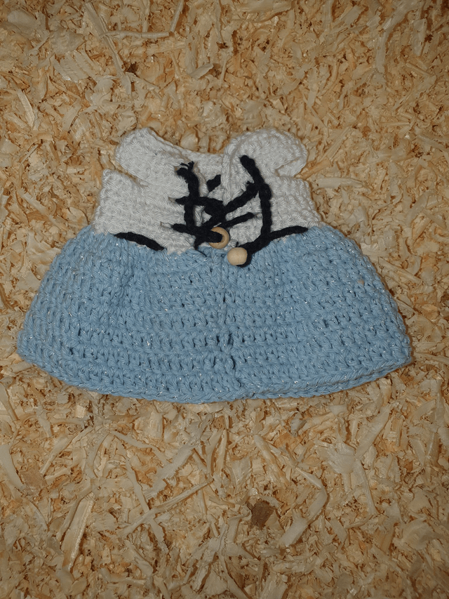 Robe pour Camille Blanche et Bleue avec ceinture (seule)