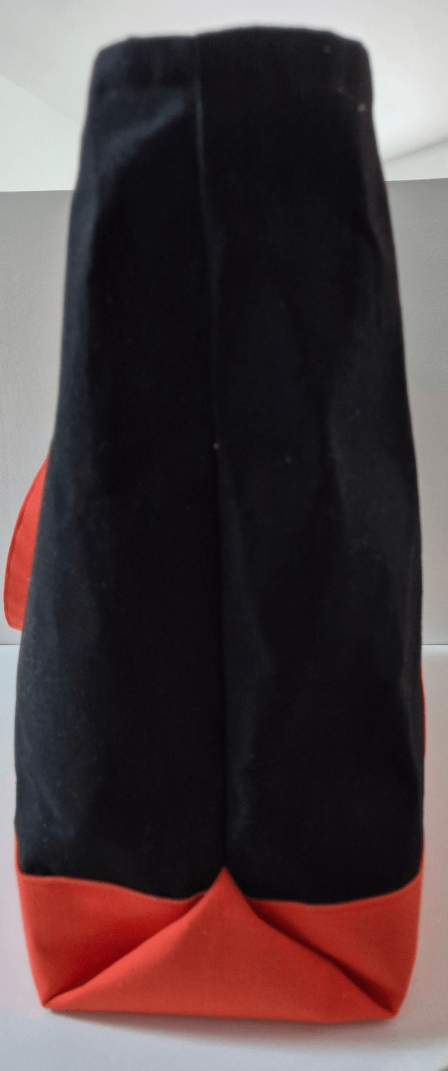 Sac en coton noir et orange Modèle Monique 
