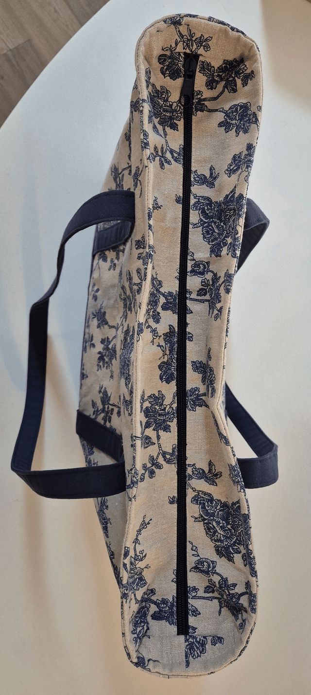 Sac lin fleurs bleues modèle Monique
