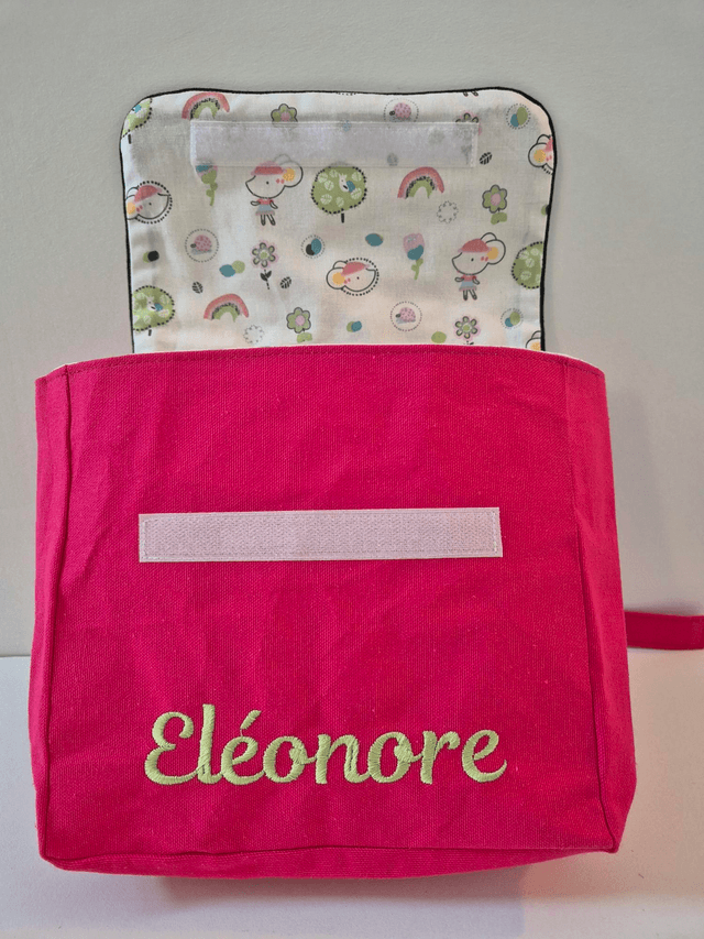 Sac à dos fushia et souris personnalisé