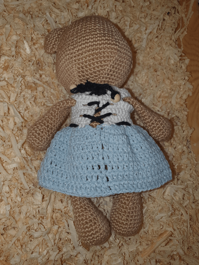 Robe pour Camille Blanche et Bleue avec ceinture (seule)