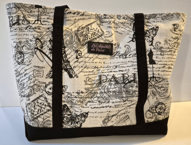 Sac lin Tour Eiffel noire Modèle Monique 