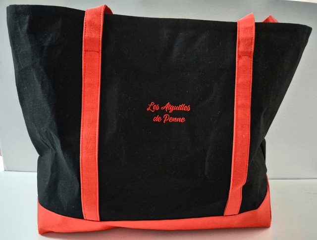 Sac en coton noir et orange Modèle Monique 