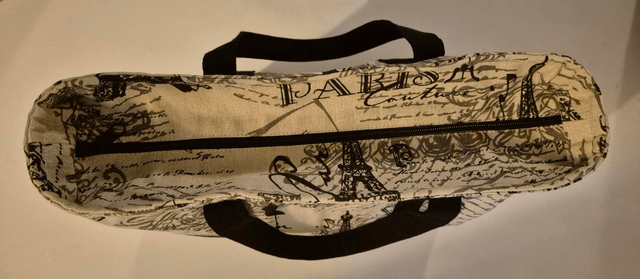 Sac en lin écru et noir motif Paris Modèle Mali
