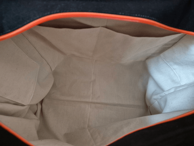 Sac en coton noir et orange Modèle Monique 