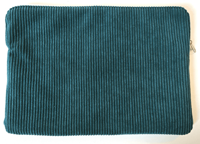 Housse d'ordinateur 16" velours bleu canard