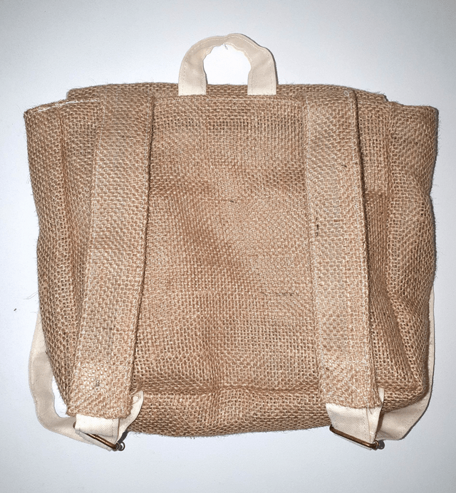 Sac à dos en toile de jute et étamine de coton