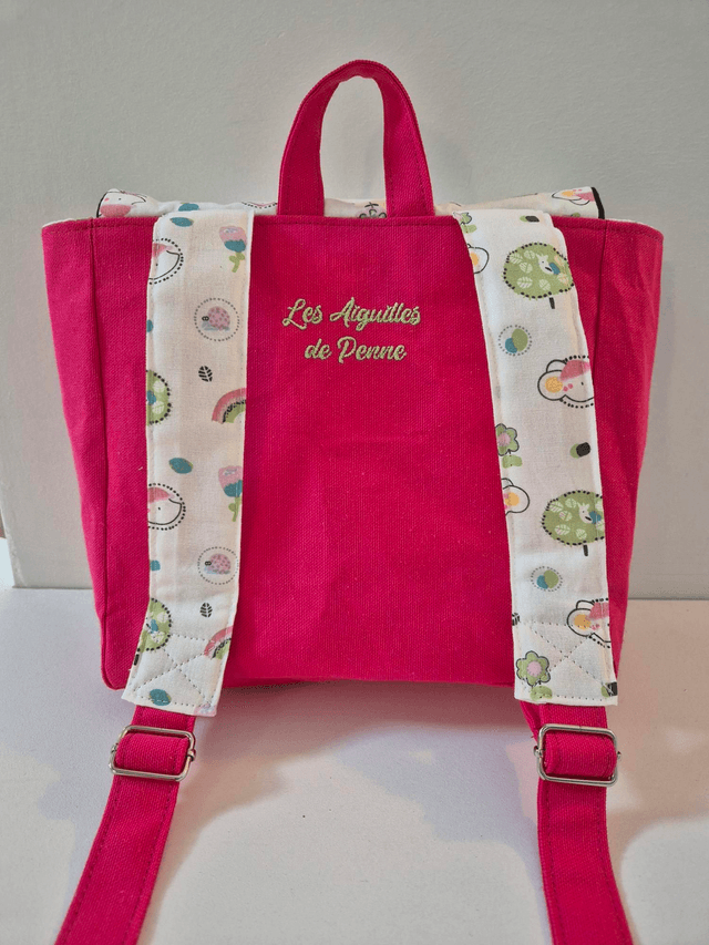 Sac à dos fushia et souris personnalisé