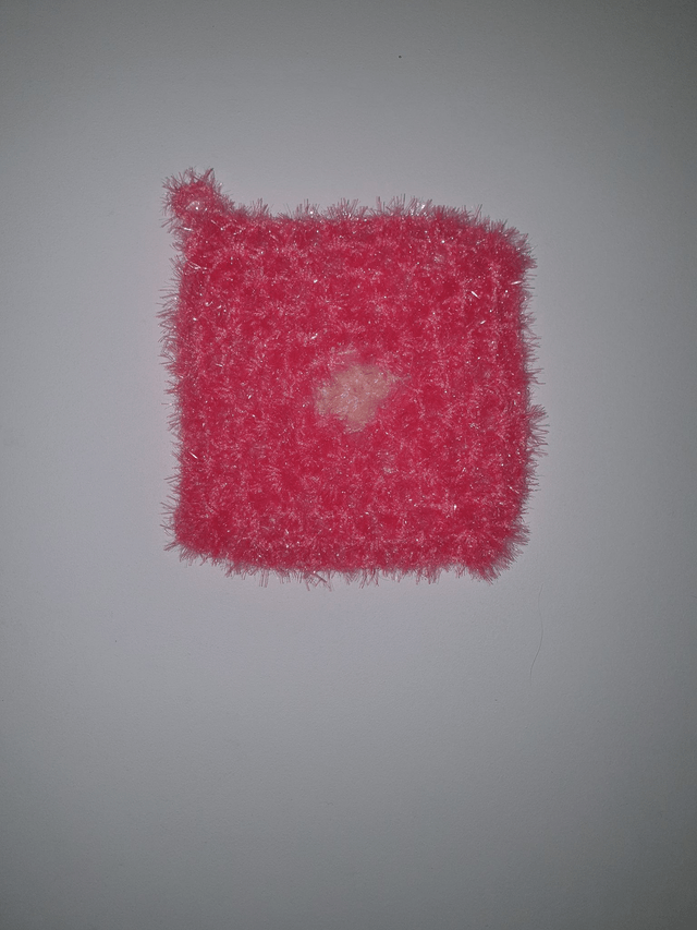 Lavette pour la toilette, la vaisselle ou les vitres rose coeur rose pâle