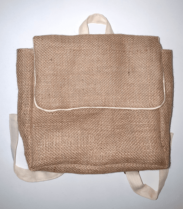 Sac à dos en toile de jute et étamine de coton