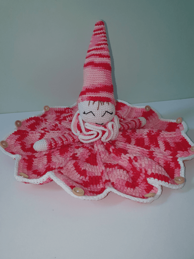 Doudou plat en dégradé de rose