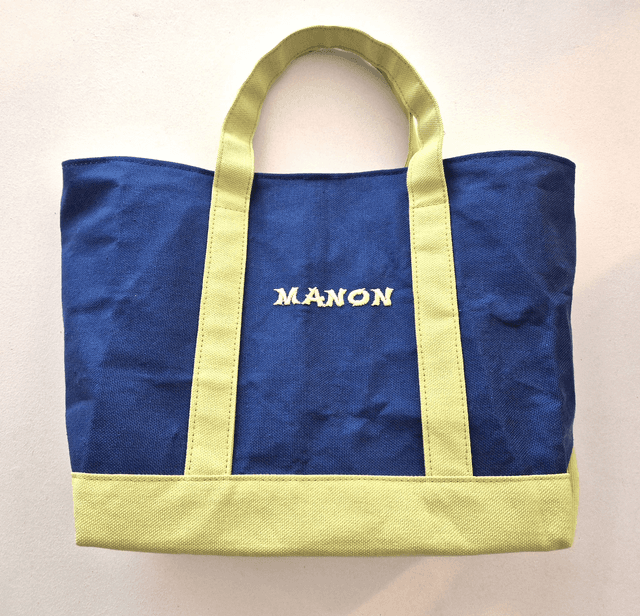 Sac en coton bleu et vert personnalisé Modèle Agnès