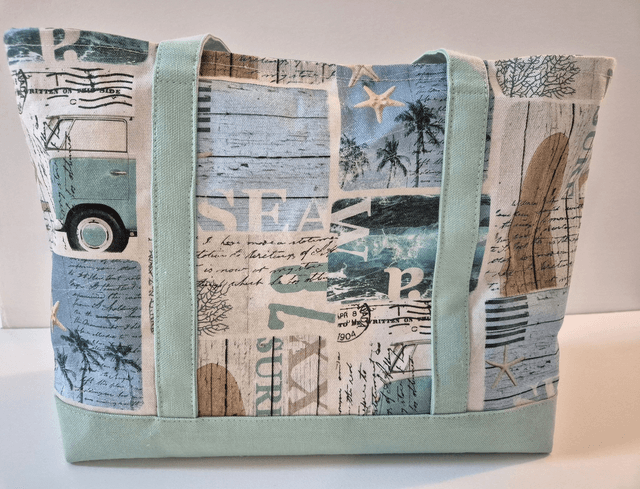 Sac en coton turquoise motifs vacances Modèle Mali 